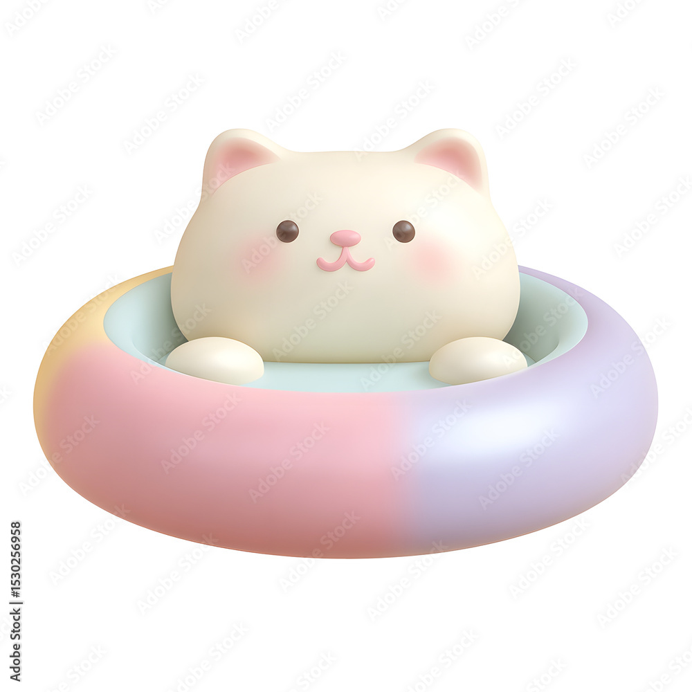 Leinwandbilder a minimalist pastel colored cat bed with a cute rounded design and a soft plush texture for a relaxi