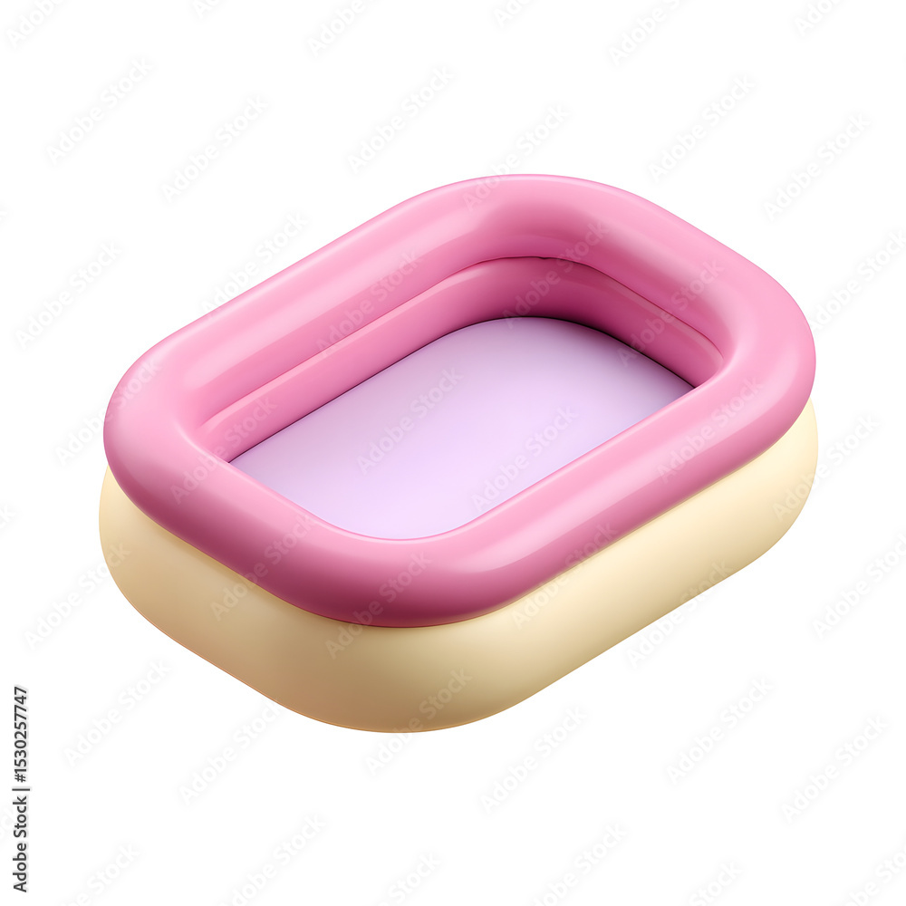 Poster cozy and stylish pastel pink and cream cat bed with a soft rounded shape and modern minimalist desig