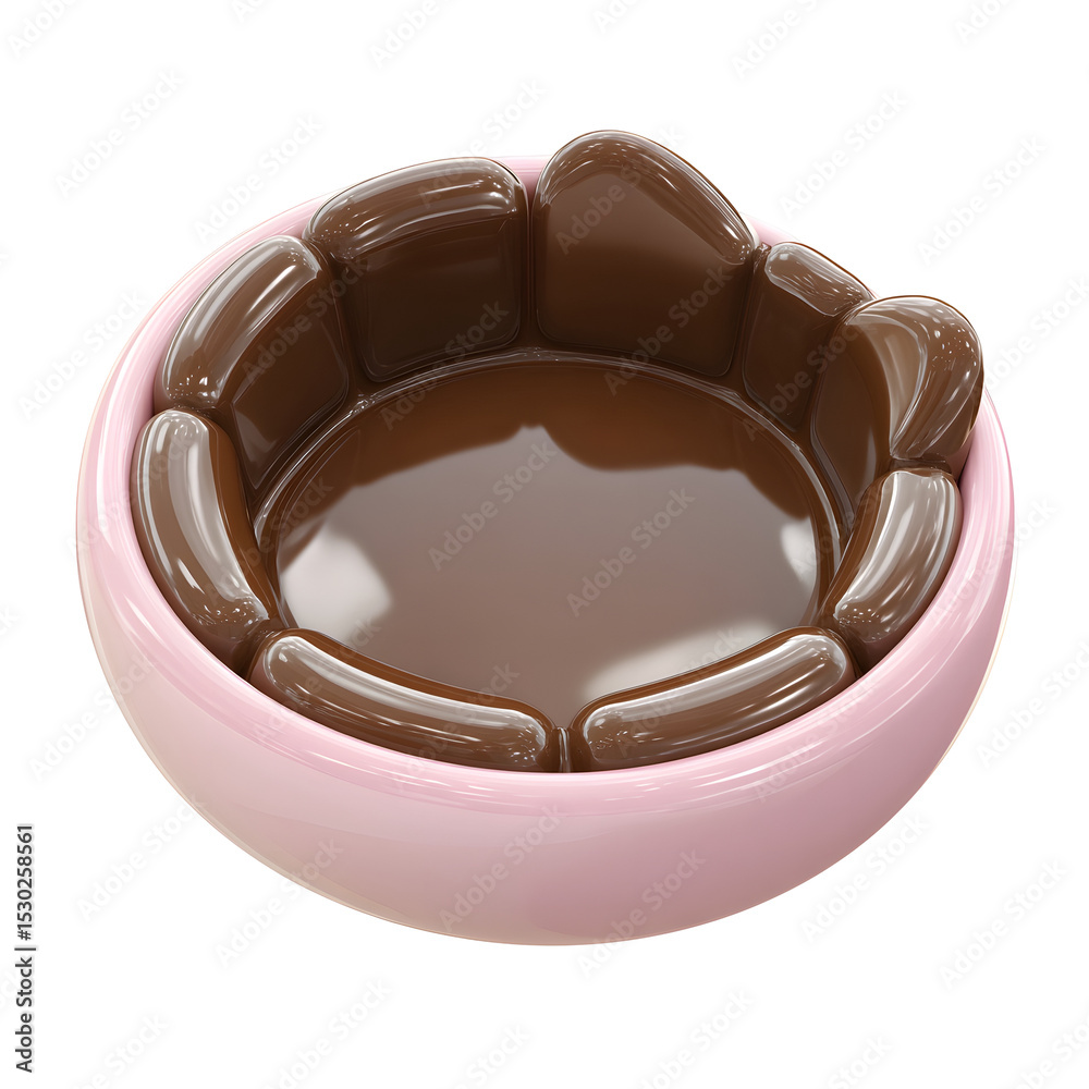 Leinwandbilder inviting cat bed with a warm soft pastel plastic texture and a comfortably rounded design creating a