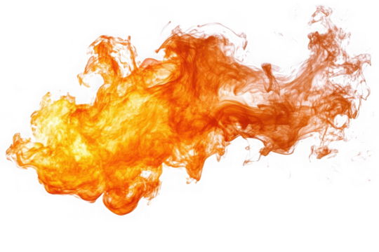 Dynamic orange ink cloud png, swirling smoke effect, abstract design element, fluid art texture, orange haze effect isolated on transparent background