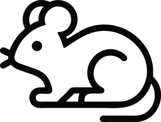 Fototapeta premium black and white cartoon illustration of a rat