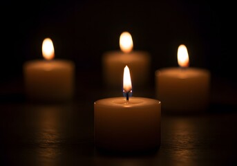 Four Candles in the Dark: A Serene Night