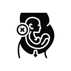 Black solid icon for miscarriage