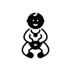 Black solid icon for newborns