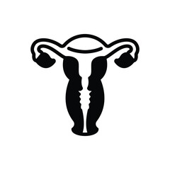 Black solid icon for womb