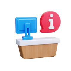 information desk 3d render icons