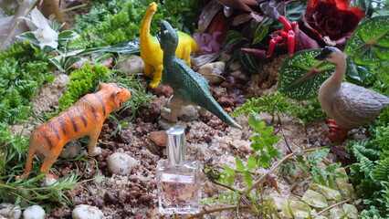 Ancient animal backgrounds showcase prehistoric creatures, revealing Earth’s distant past through dramatic, natural scenes © XOnePhoto