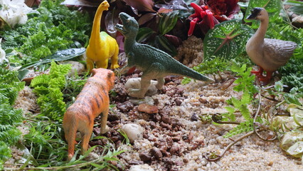 Ancient animal backgrounds showcase prehistoric creatures, revealing Earth’s distant past through dramatic, natural scenes © XOnePhoto