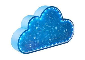 blue tech cloud clipart png image on transparent background