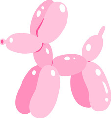 Illustration of Pink Balloon Dog Animal