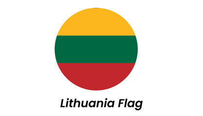 Lithuanian Tricolor in Circular Emblem Design
