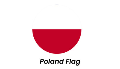Circular Polish Flag Design: White and Red Bicolor