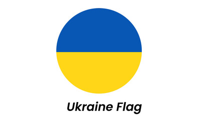 Circular Ukrainian Flag Graphic: Blue and Gold Bicolor
