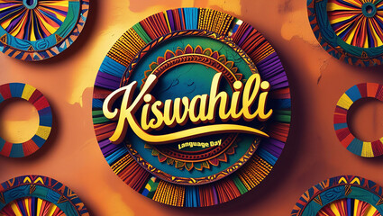 World Kiswahili Language Day 7 July. Holiday concept with Seven Principles of Negritude the African flag. Template for background with Posters, banners, stickers, social media jpeg format.