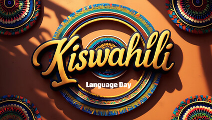World Kiswahili Language Day 7 July. Holiday concept with Seven Principles of Negritude the African flag. Template for background with Posters, banners, stickers, social media jpeg format.