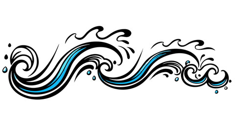 Fototapeta premium Stylized ocean waves design element