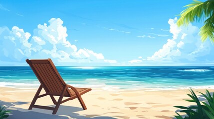 Tranquil Beach Day: Relaxing Seaside Scene