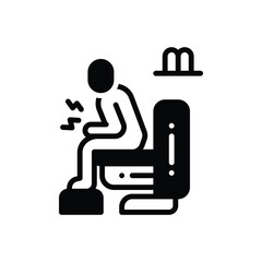 Black solid icon for diarrhea