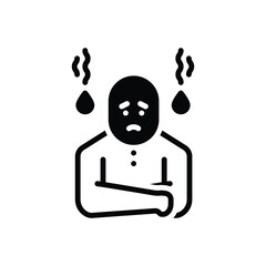 Black solid icon for illness