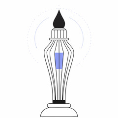 Obraz premium Illustration of a perfume bottle with a blue liquid inside