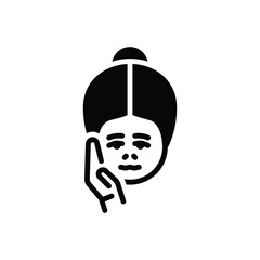 Black solid icon for tooth ache