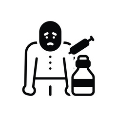 Black solid icon for vaccination