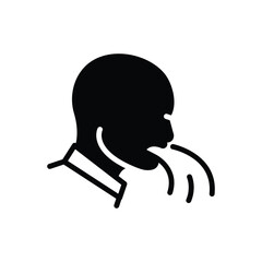 Black solid icon for vomiting