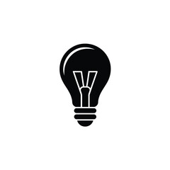 Obraz premium Black and White Light Bulb Icon Depicting Electrical Illumination Concept Illustration