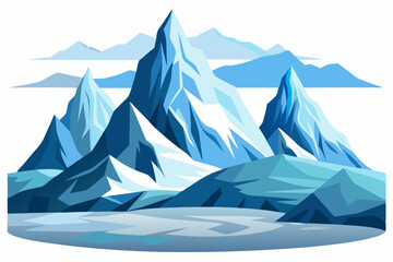 Glacier landscape vector illustration 