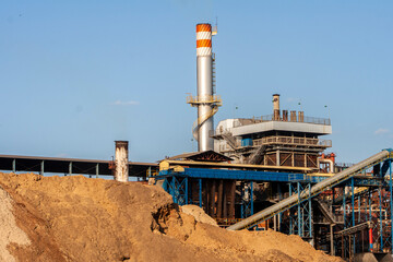 Obraz premium Bariri, Sao Paulo, Brazil, March 16, 2005. Sugar and Ethanol Manufacturing plant on mill in Brazil