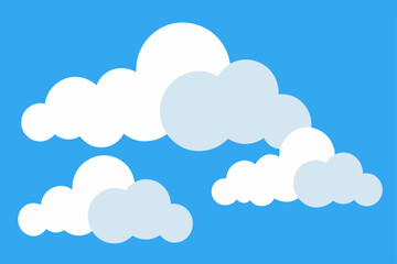 Fluffy White Clouds in a Vivid Blue Sky A Serene Nature Illustration
