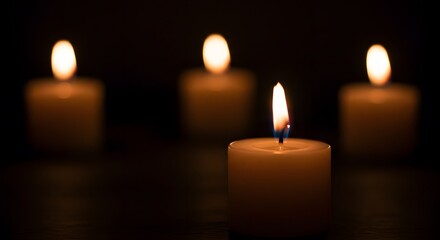 Four Candles in the Dark: A Still Life of Light and Shadow