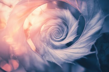 Spiral leaf abstract photography nature background artistic close-up dreamy environment creative concept