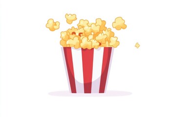 Popcorn celebration movie theater snack art bright colors top view fun and enjoyment for film lovers