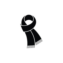 Black Scarf Icon Illustration Minimalist Design for Winter Fashion and Accessories