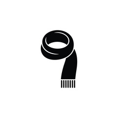 Black Scarf Icon Silhouette Winter Accessory Symbol for Apparel Design