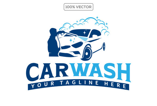 Car wash and detailing logo design template