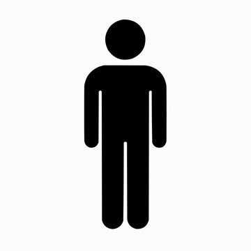 Single man stick figure icon vector