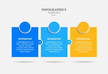 Vector infographic numbered process chart template. 3 steps
