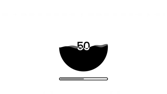 Progress bar with wave animation, transparent background. suitable for web design projects, software development presentations, and educational materials on progress tracking.