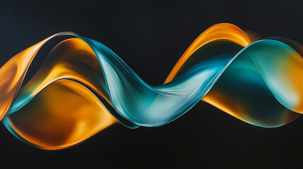 Abstract Fluid Wave on Dark Background. A sleek, flowing abstract fluid wave suitable for modern digital design and technology branding.