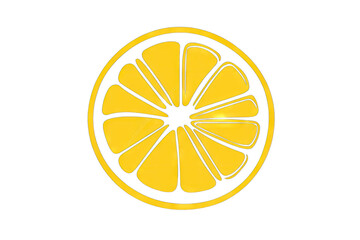 A Simple Bright Yellow Lemon Slice Icon Isolated On A Transparent Background