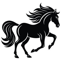 Obraz premium Galloping horse with extended legs and flowing mane