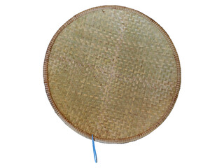 Round Bamboo Tray (Tampa / Nyiru) Isolated on White Background