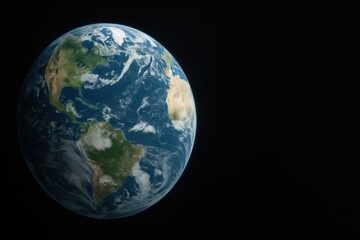 A Stunning View of Earth from Space Highlighting Continents, Oceans and Atmospheric Features in Vibrant Colors and Detailed Textures
