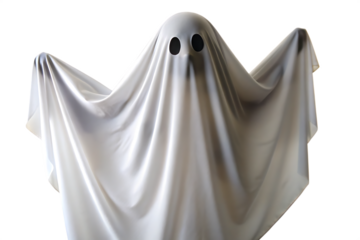 Friendly ghost costume isolated on a white background png ai generated