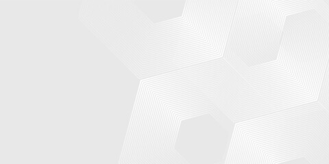 Modern hexagon white gray wave light technology texture background. Abstract big data digital illustration abstract modern