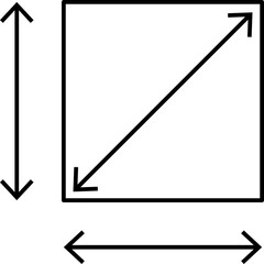 Real estate square feet icon with FT2 symbol. Flat area or space dimension in square feet. Clean linear vector design for property size.