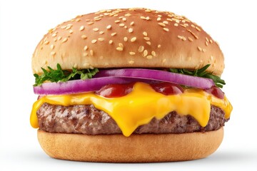 Cheesy burger with toasted bun