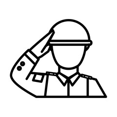 USA Soldier Salute in flat vector style, perfect for USA Independence Day designs. Includes patriotic and festive elements to celebrate 4th of July with style.